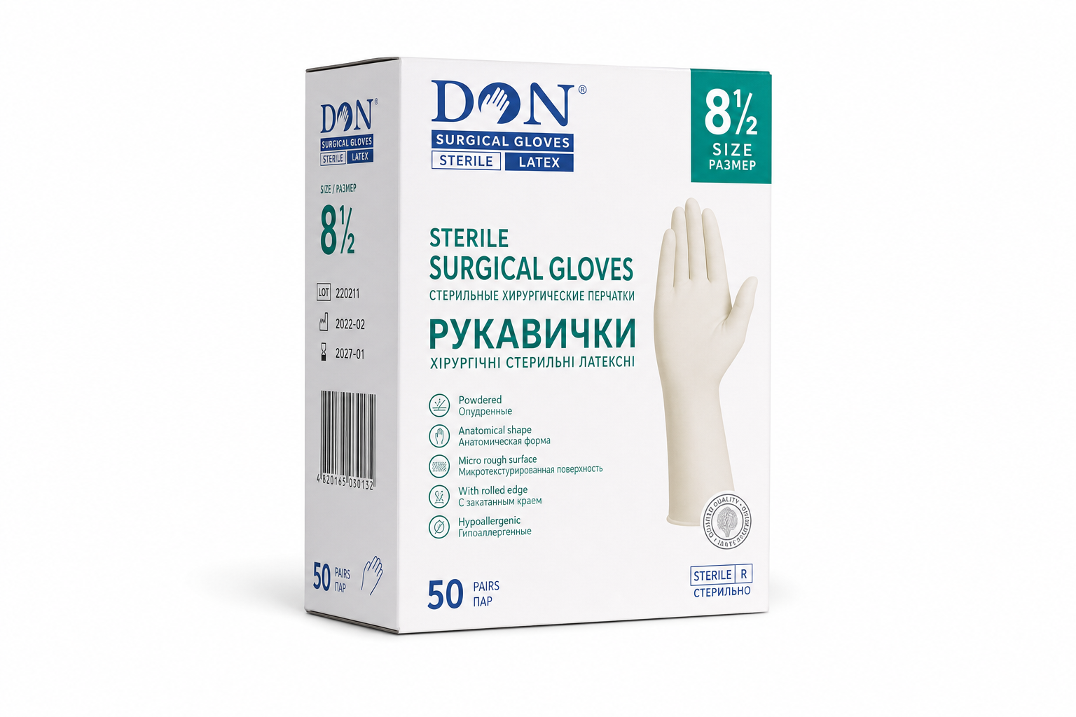 Rukavice oper. Dona steril. č.8,5 hypoalerg.