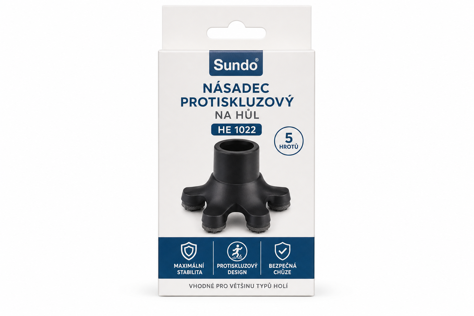 Násadec protiskluzový na hůl HE 1022 5 hrotů