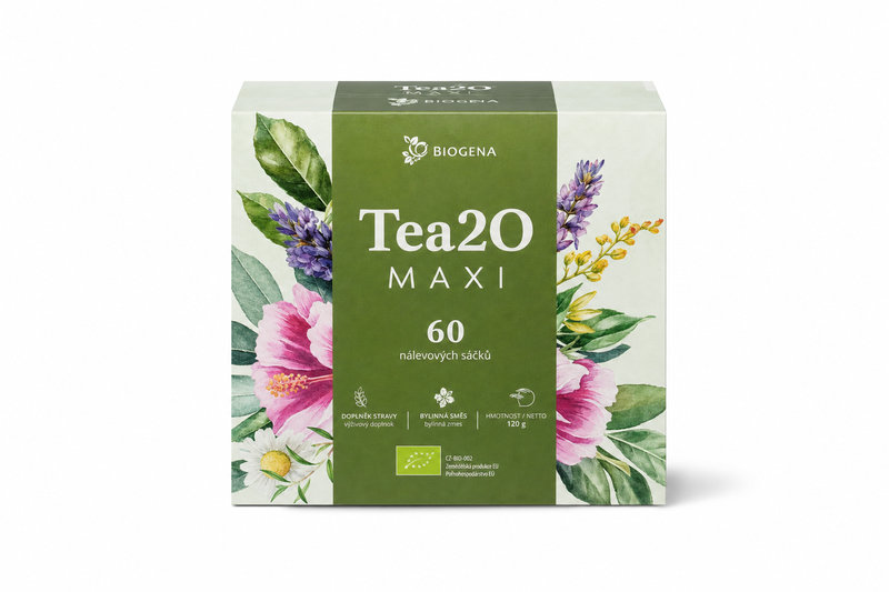 Čaj Tea2O MAXI BIOGENA 60 nálevových sáčků