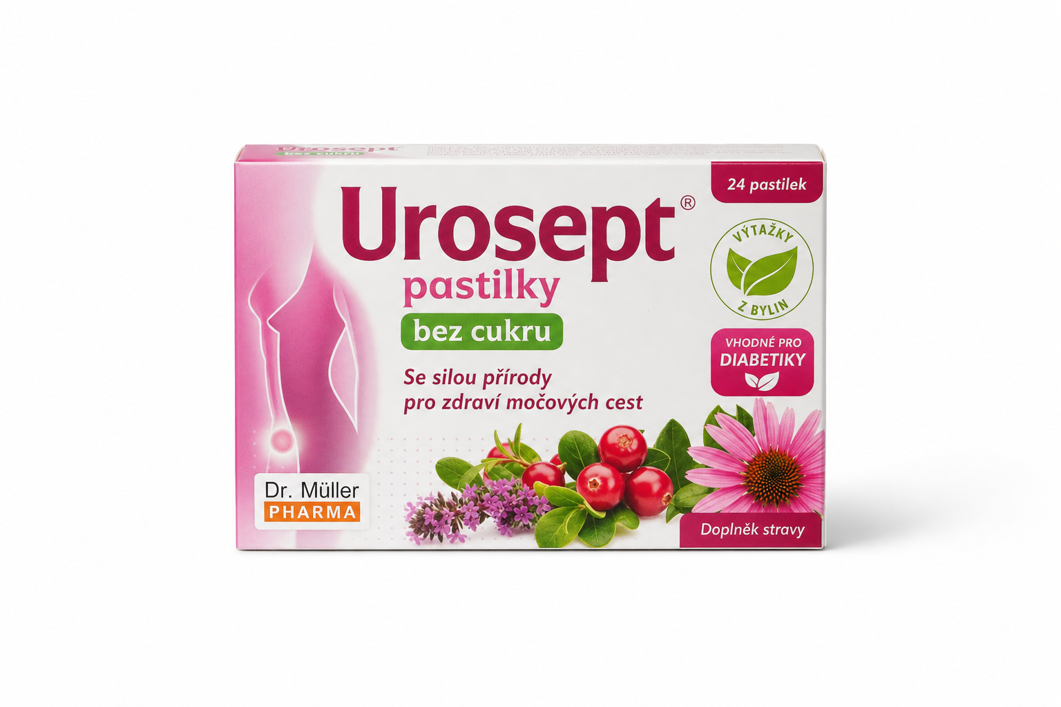 Urosept pastilky bez cukru 24ks Dr.Müller