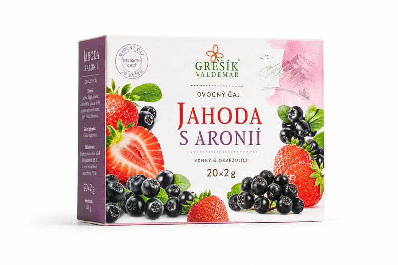 Čaj ovocný Jahoda s aronií 20x2g