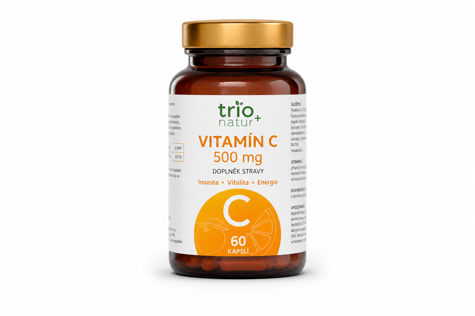 Vitamín C 500mg trio natur+ cps.60