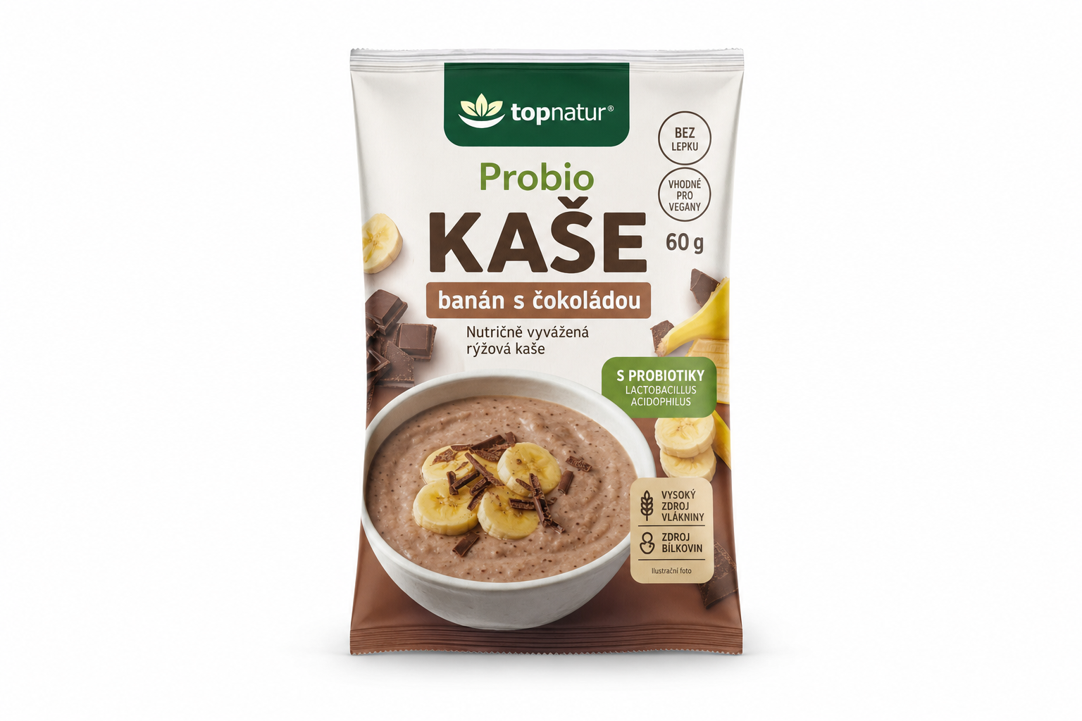 Probio kaše banán s čokoládou 60g TOPNATUR