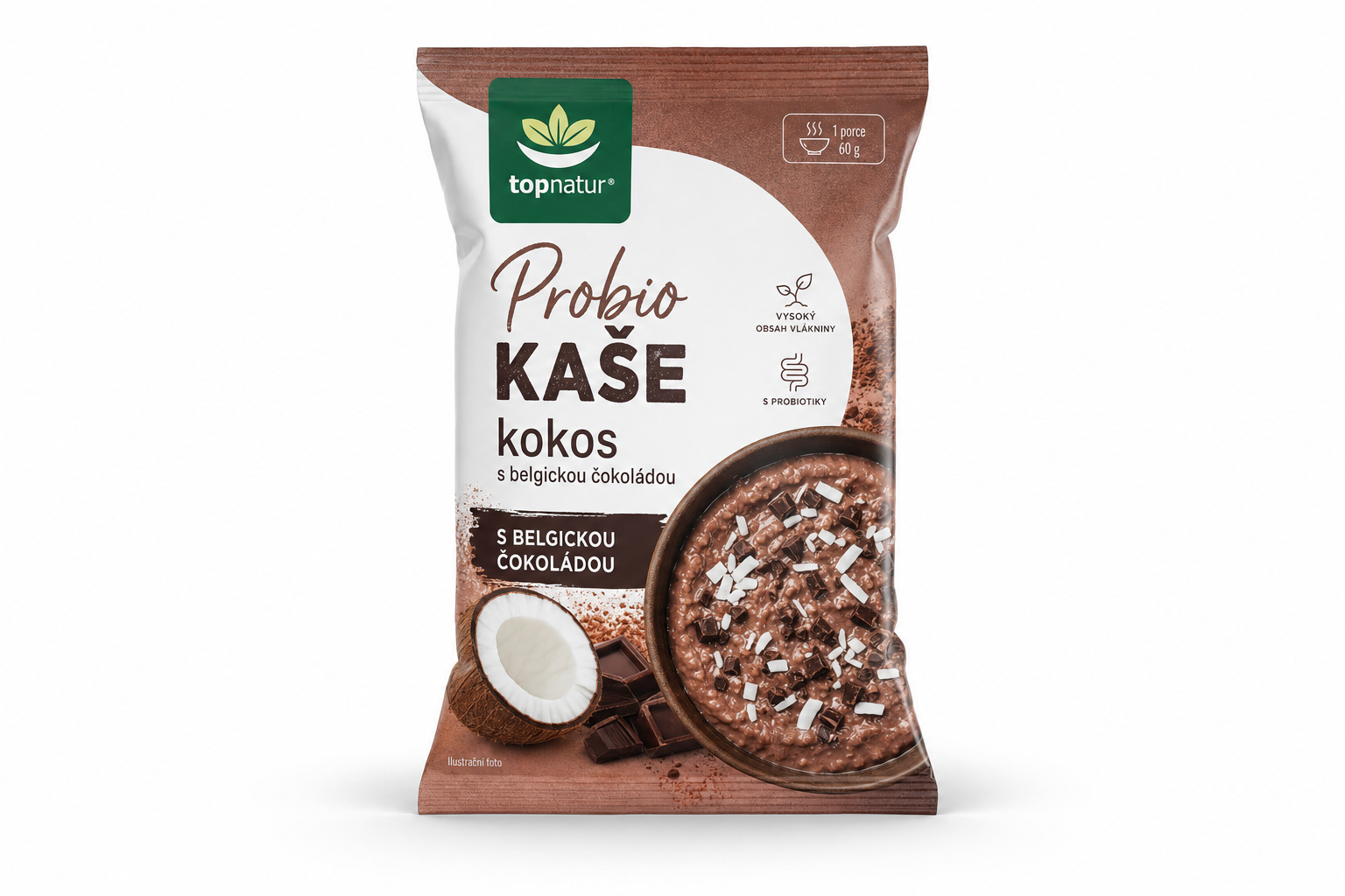 Probio kaše kokos s belgic.čokoládou 60g TOPNATUR