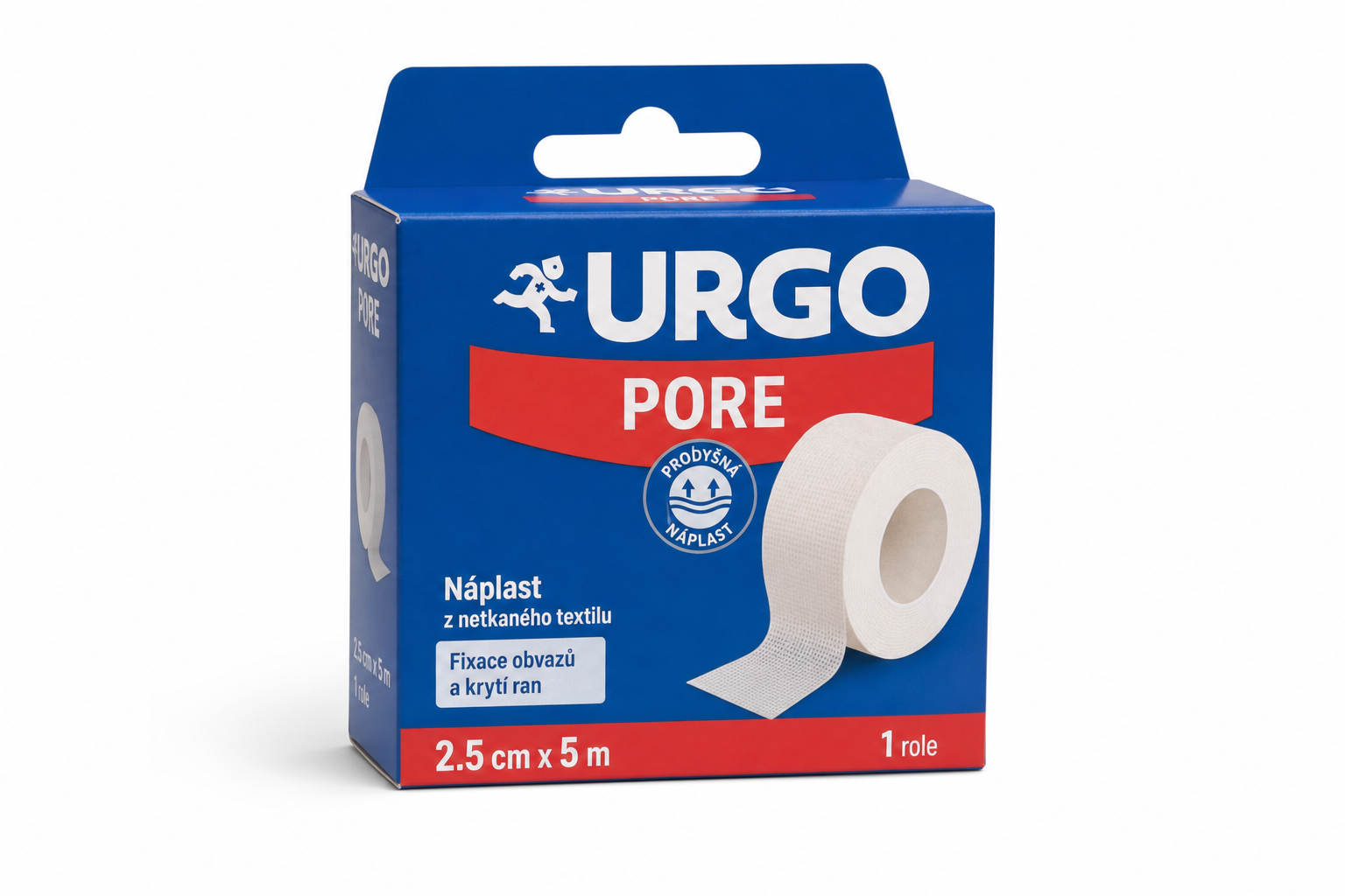 URGO PORE Náplast netkaný textil 2.5cmx5m NOVÁ