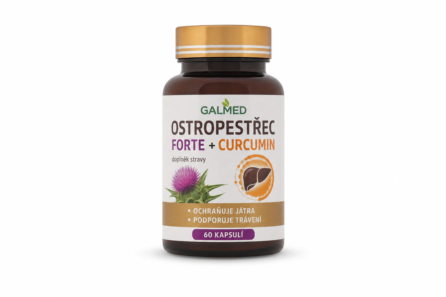 Ostropestřec forte + curcumin Galmed cps 60