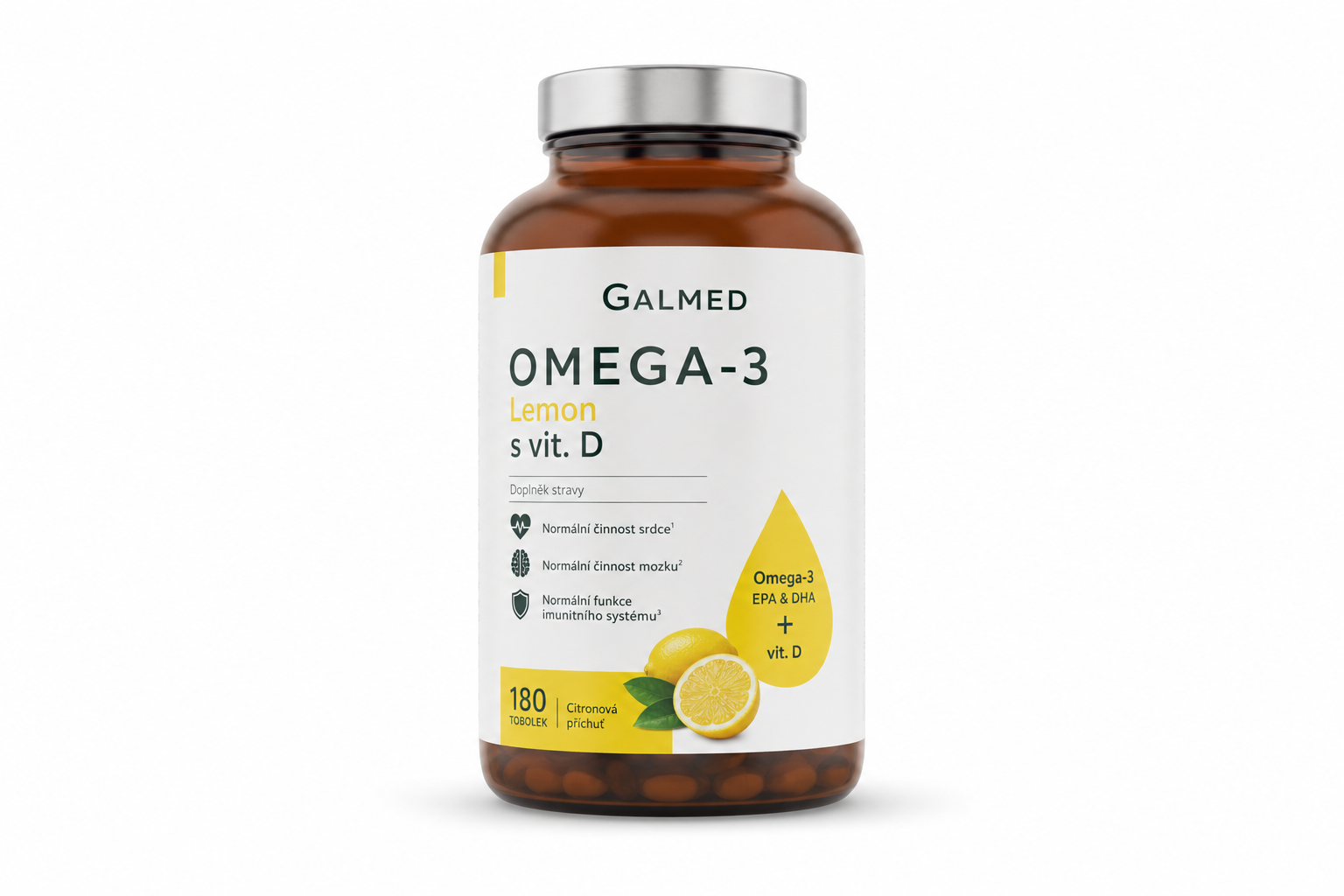 Omega-3 Lemon s vit.D Galmed 180 tob