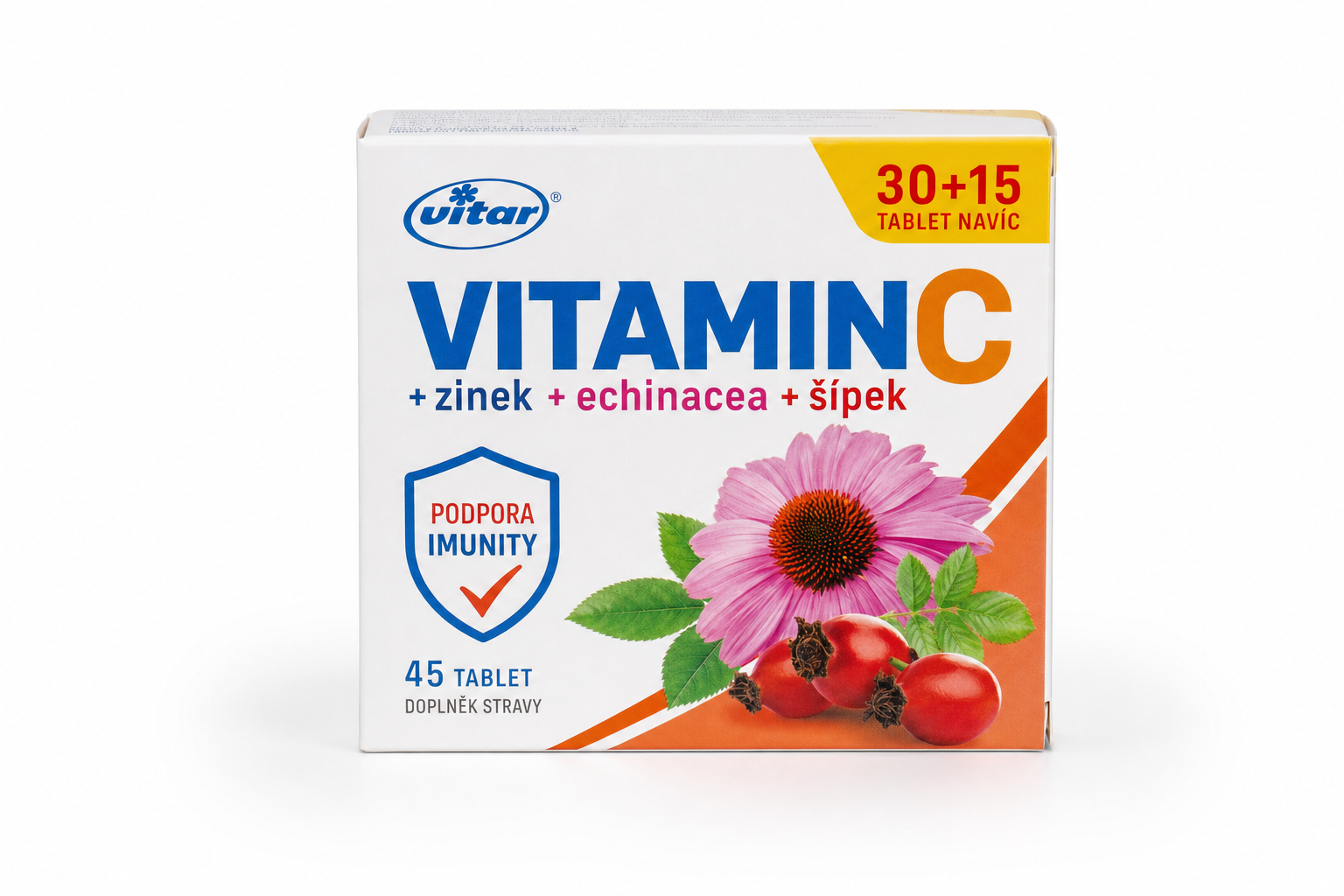 VITAR Vitamin C+zinek+echinacea+šípek tbl.30+15