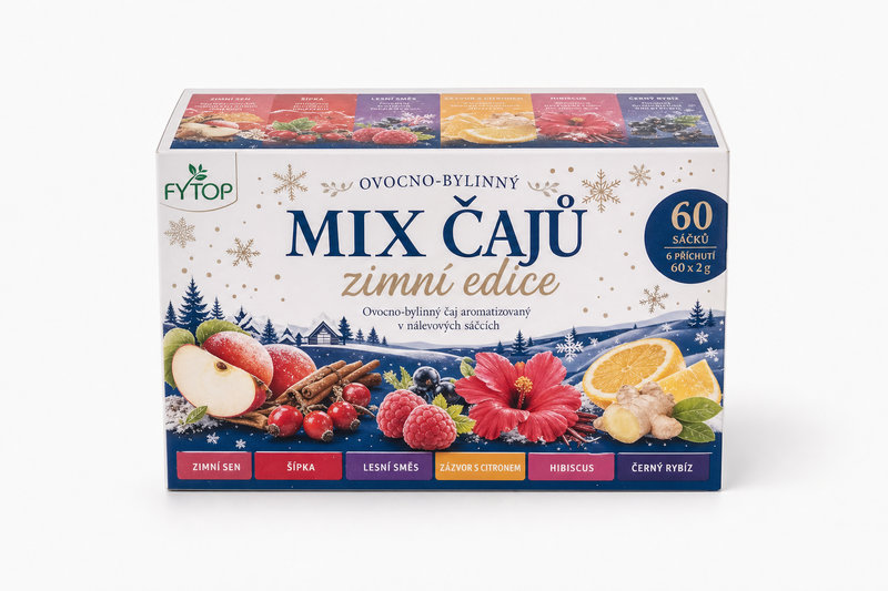 Čaj Ovocno-bylinný MIX čajů 60x2g zim.edice Fytop