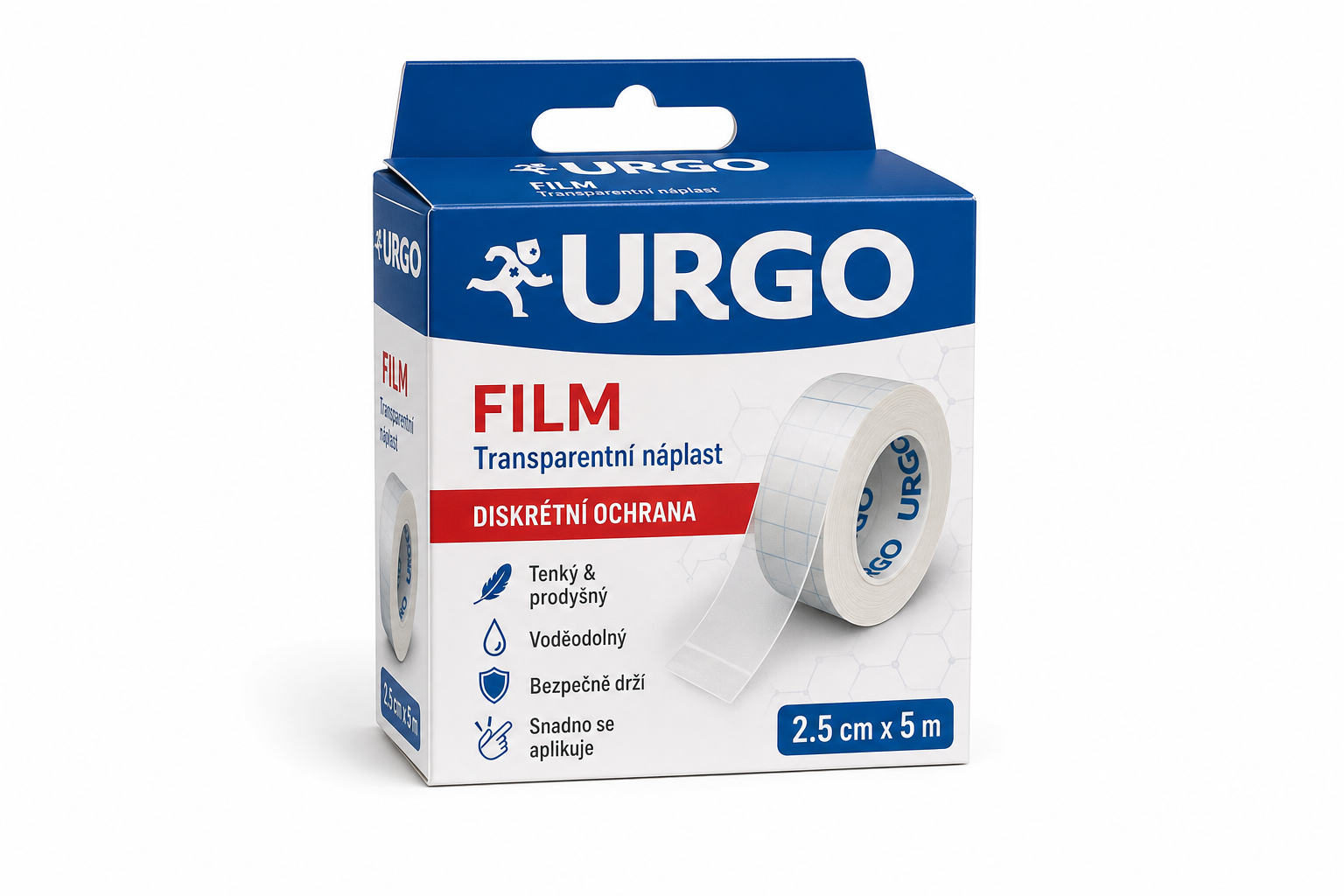 URGO FILM Transparentní náplast 2.5cmx5m NOVÁ