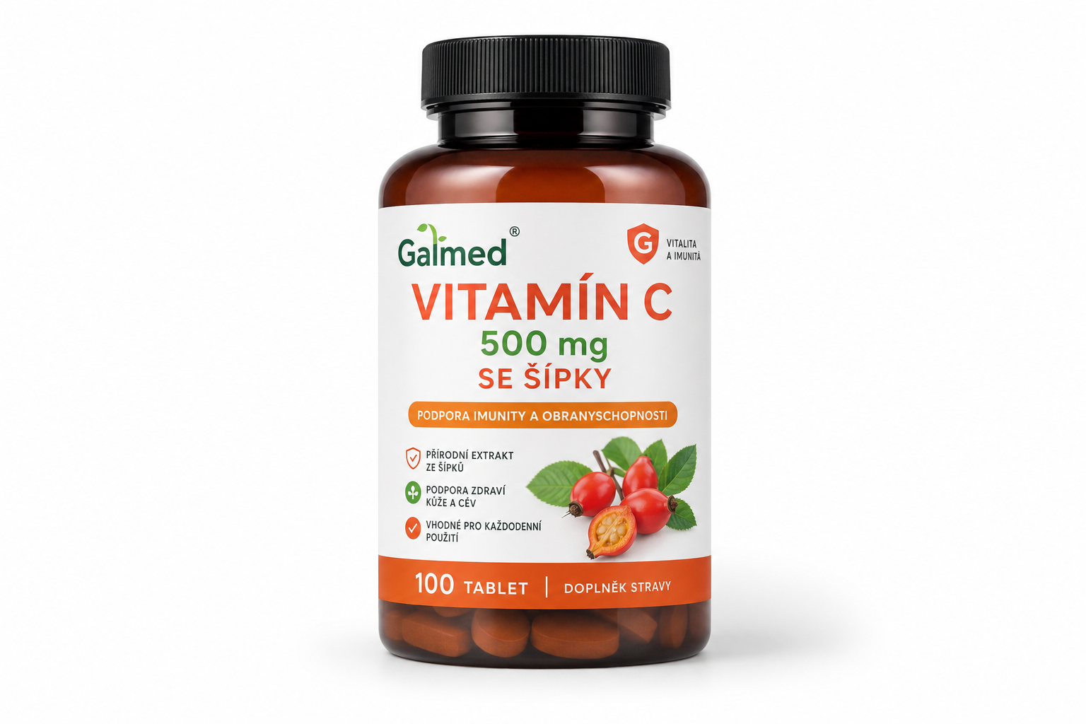 Vitamín C 500mg se šípky 100tbl Galmed