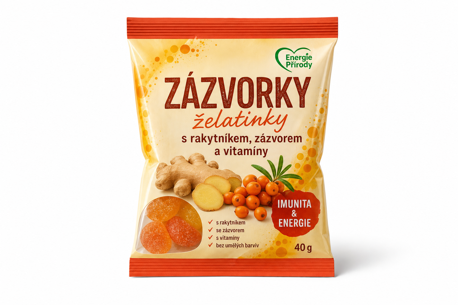 ZÁZVORKY želatinky s rakytníkem zázvorem a vit 40g