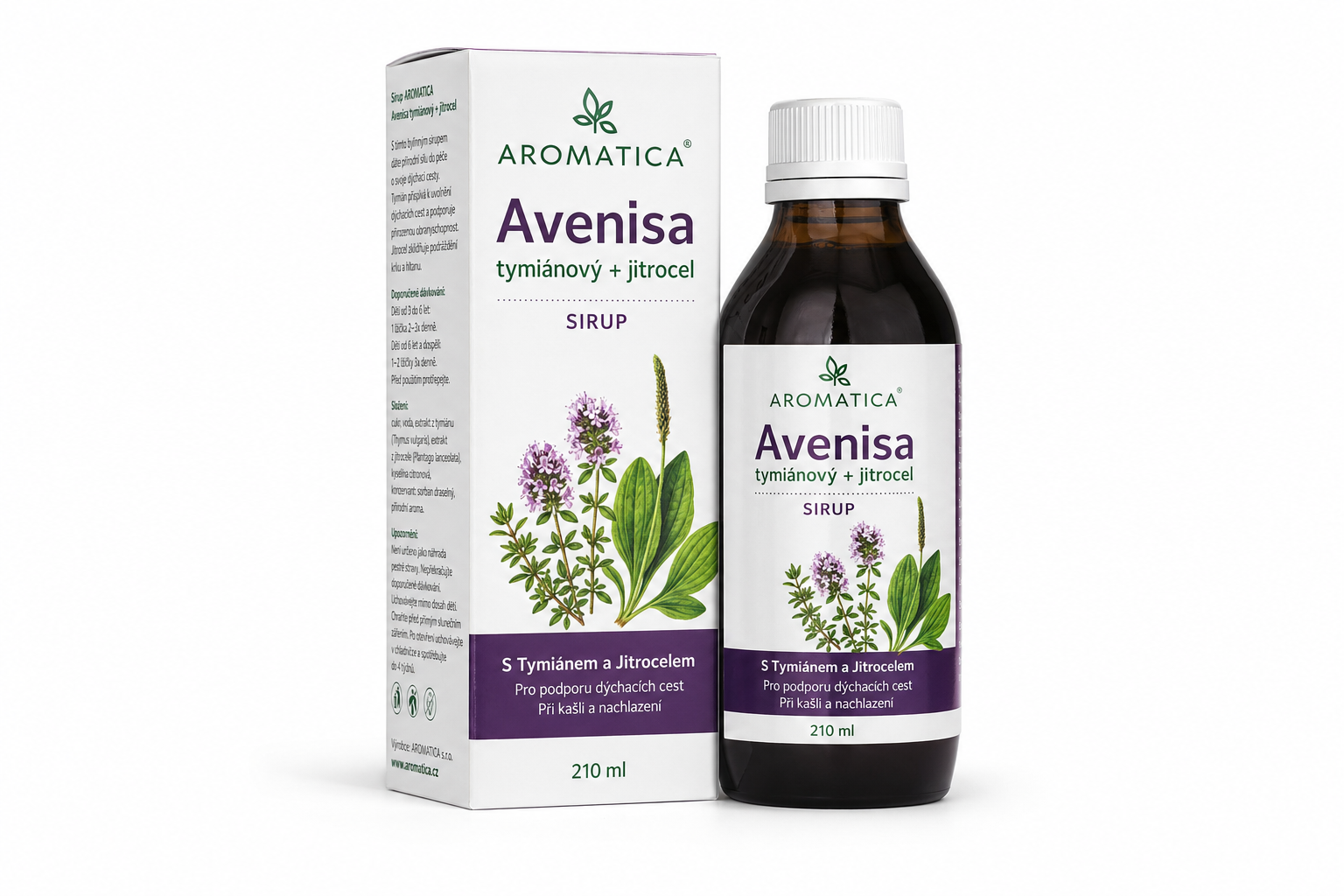Sirup AROMATICA Avenisa tymiánový +jitrocel 210ml