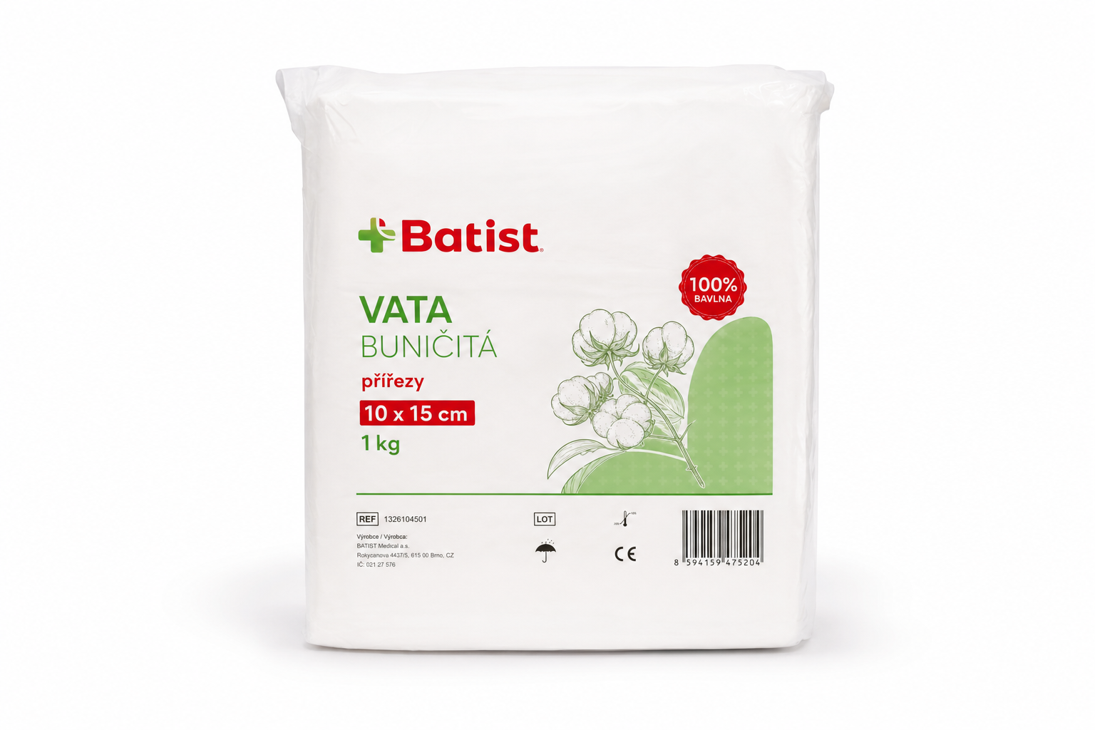 Vata buničitá přířezy 10x15cm 1kg Batist