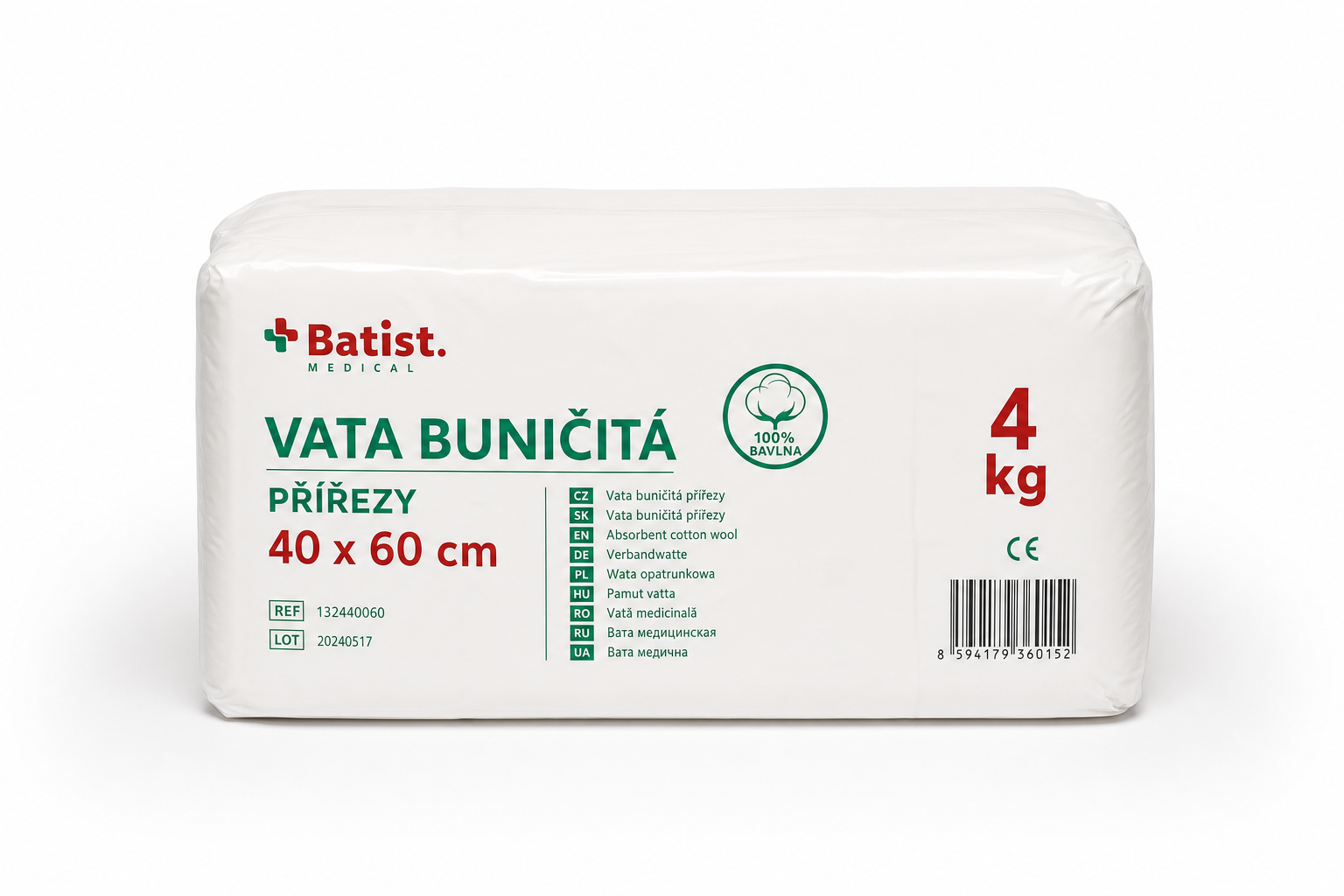Vata buničitá přířezy 40x60cm 4kg Batist