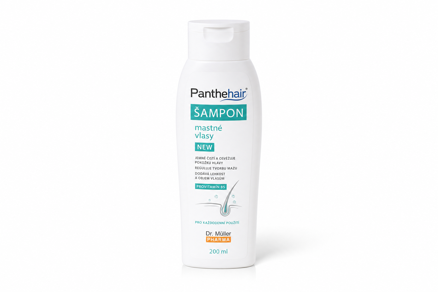 Panthehair šampon mastné vlasy NEW 200ml Dr.Müller