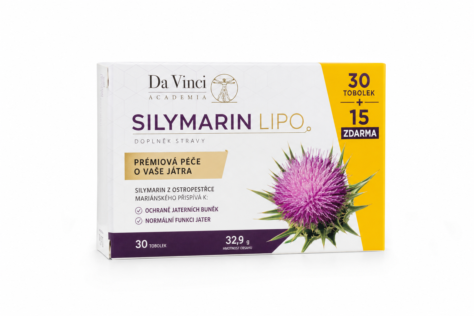 SILYMARIN LIPO Da Vinci Academia tob.30+15 ZDARMA