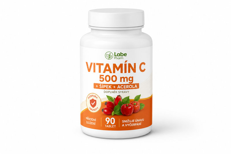 Labe Pharm Vitamín C 500mg+šípek+acerola tbl.90
