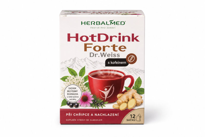 HERBALMED HotDrink Forte Dr.Weiss s kofein.12sáčků