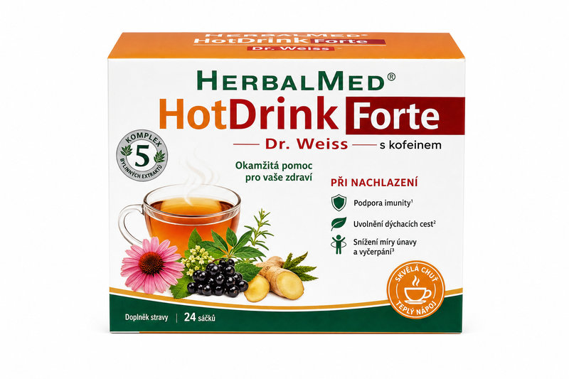HERBALMED HotDrink Forte Dr.Weiss s kofein.24sáčků