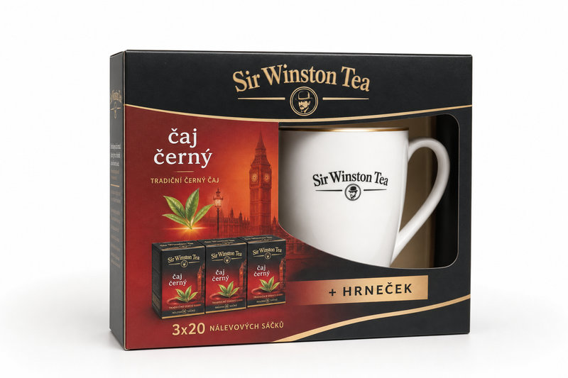 Čaj černý 3x20 n.s. SIR WINSTON + hrneček