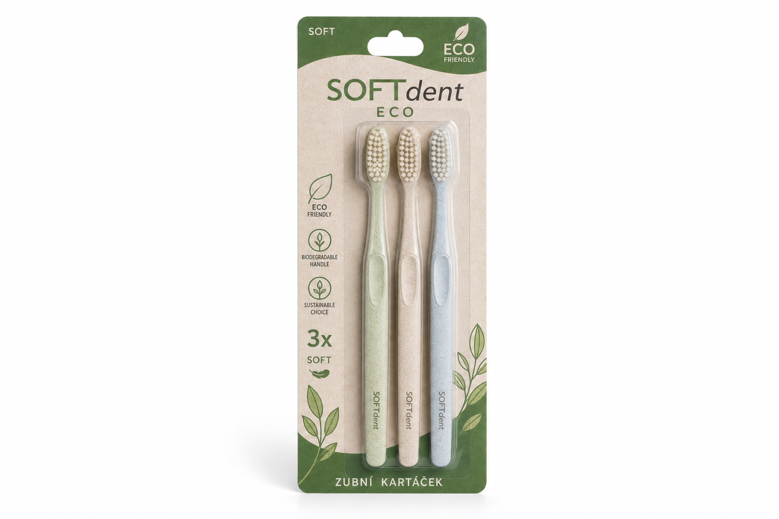 SOFTdent ECO zubní kartáček soft 3ks