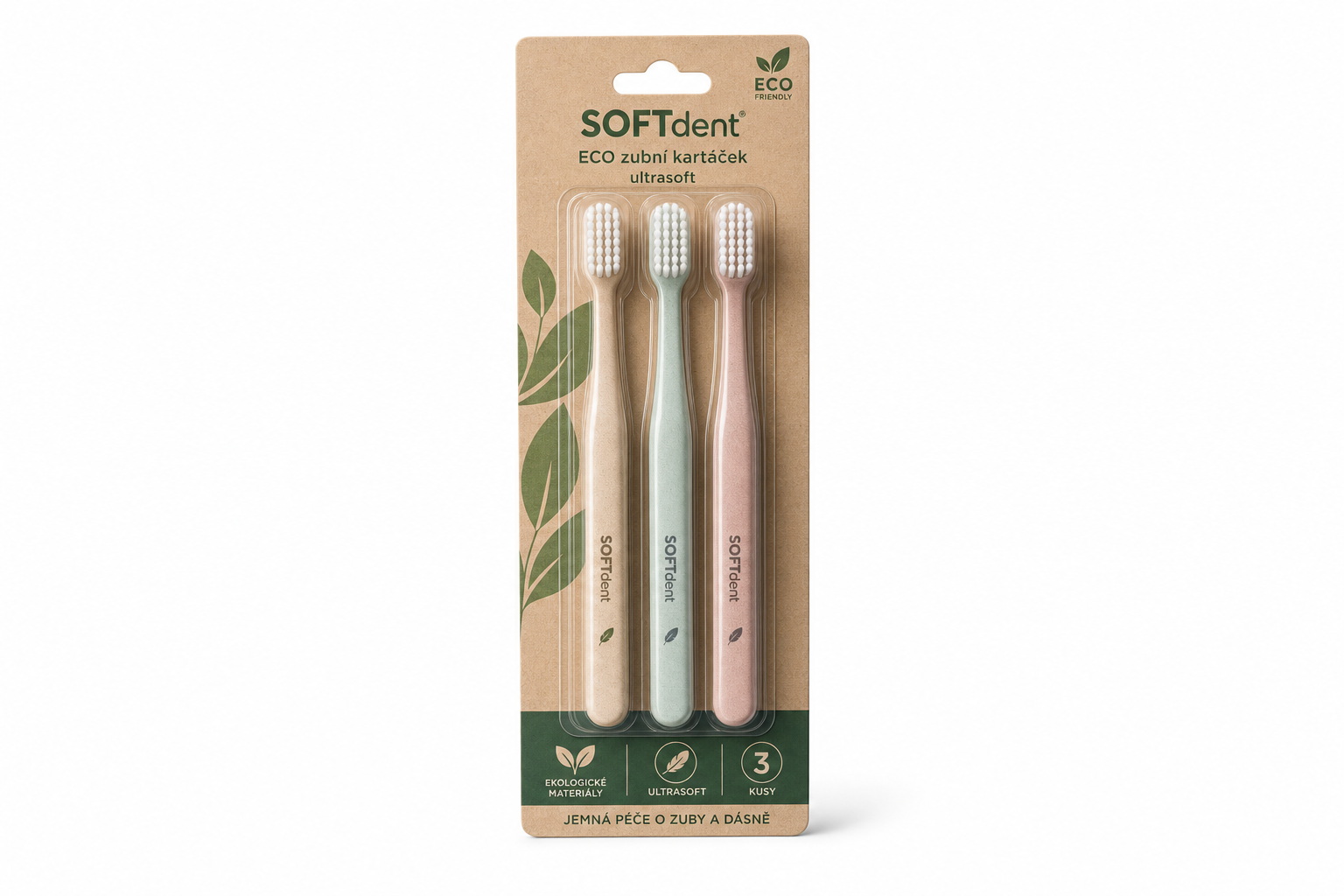SOFTdent ECO zubní kartáček ultrasoft 3ks
