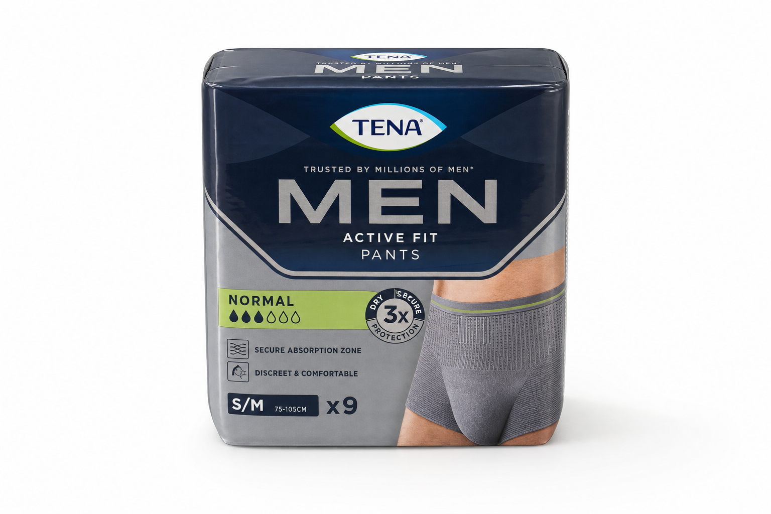 TENA navl.kalh.Men Pants Normal Grey S/M 9ks