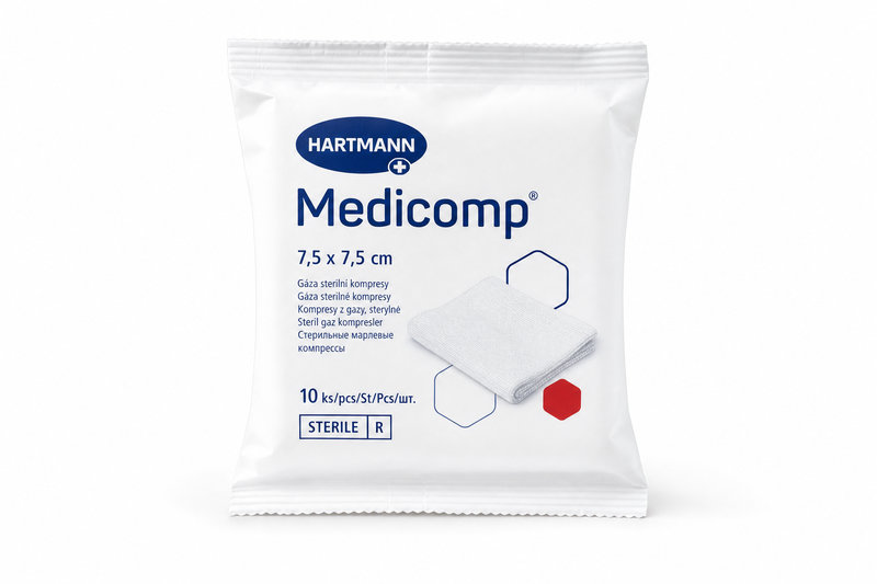 Gáza steril.kompr. 7,5 x 7,5 10 ks MEDICOMP