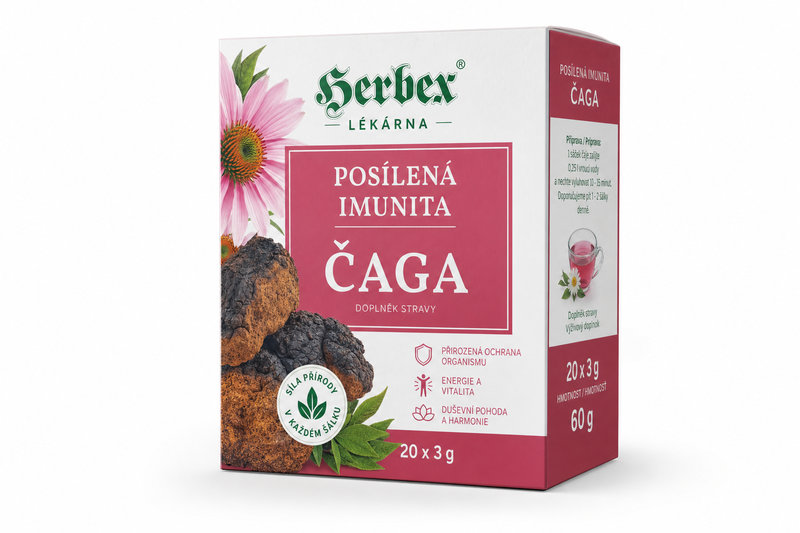 Čaj lékárna Posílená imunita ČAGA n.s. 20 x 3 g HERBEX