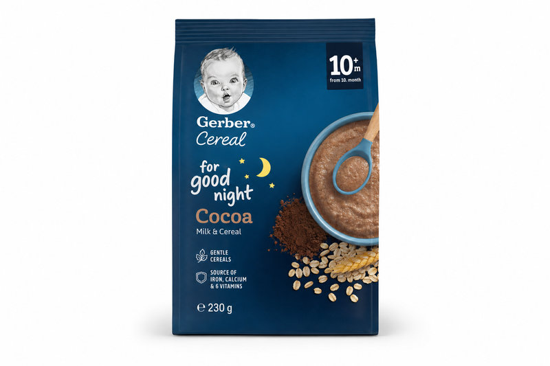 Gerber Cereal Ml.kaše na dobrou noc kakao 230 g 10M
