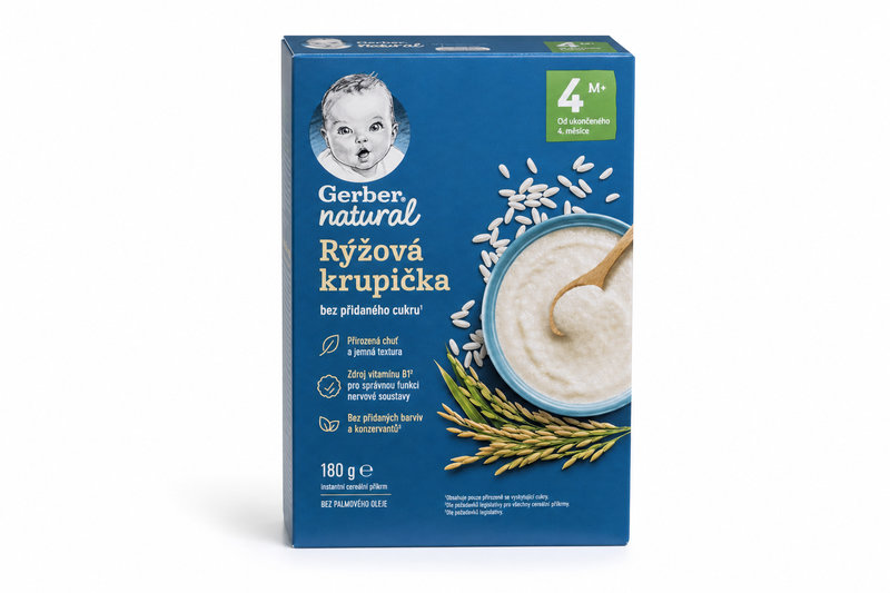 Gerber Natural Rýžová krupička 180g 4M