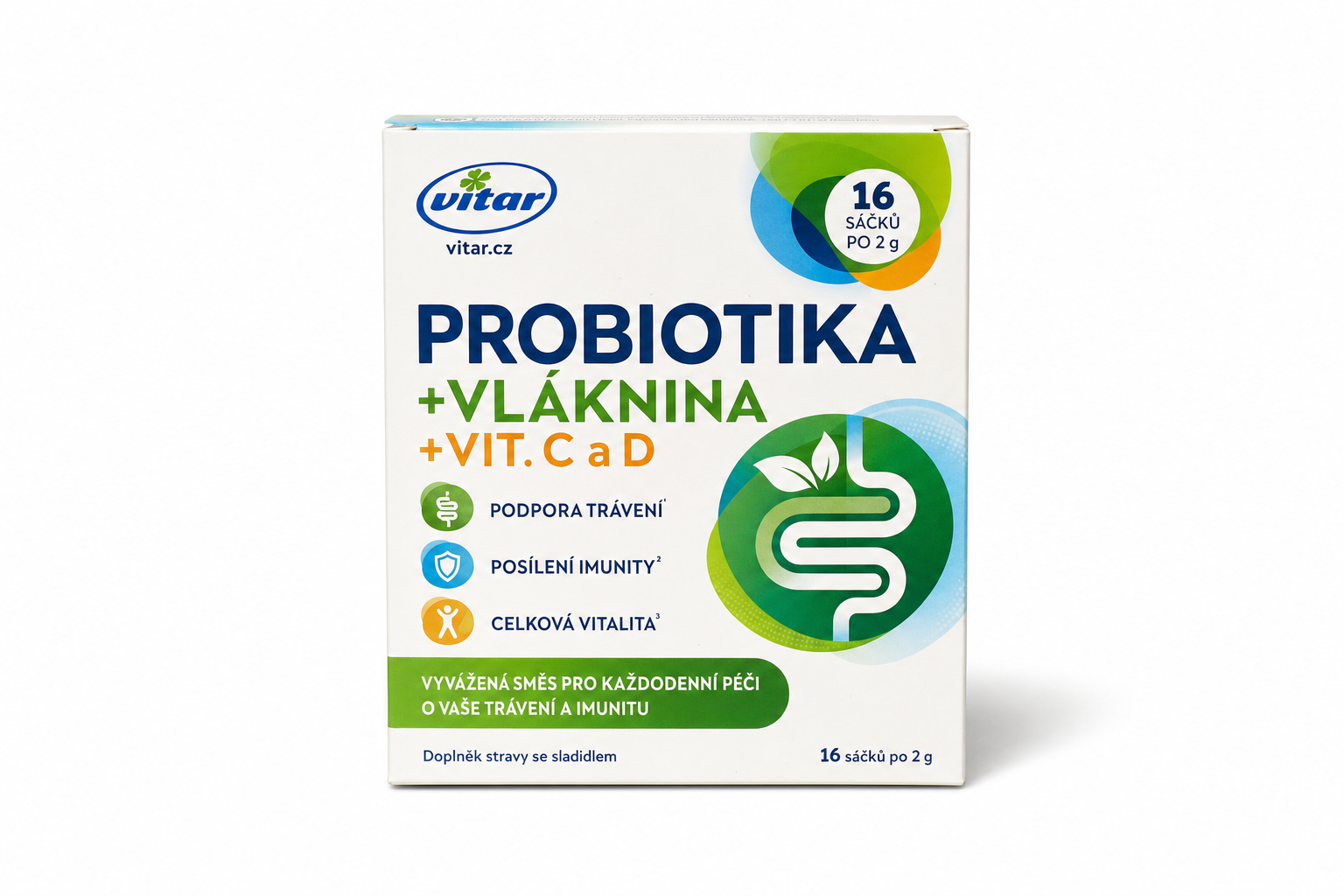 Vitar Probiotika+vláknina+vit.C a D 16x2g