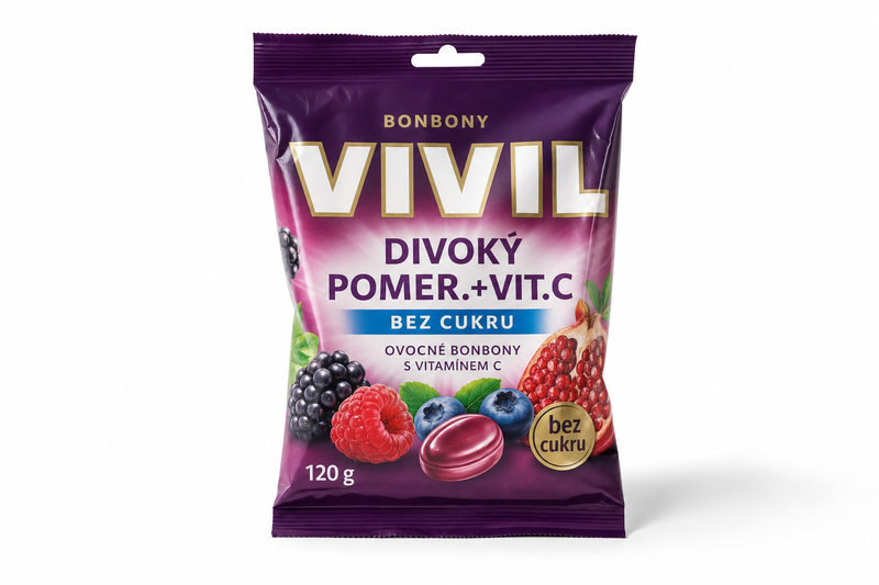 Bonbony Vivil Divoký pomer.+vit.C bez c. 120 g