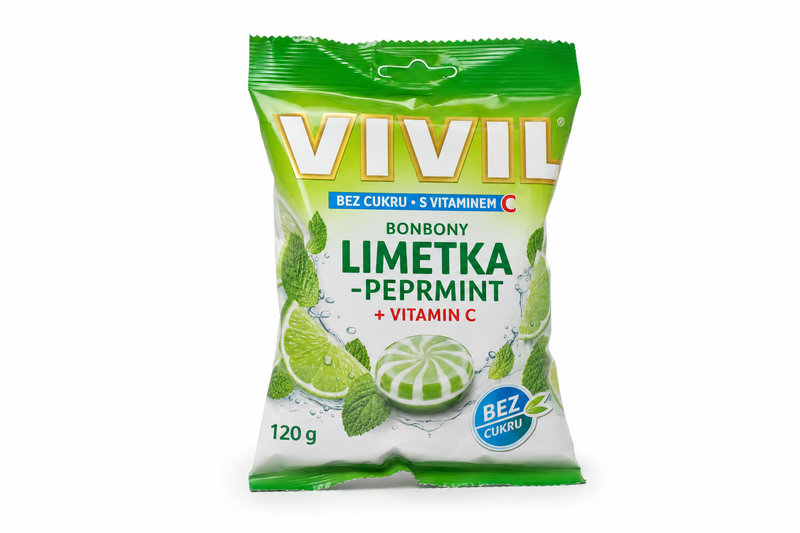 Bonbony Vivil Limetka-peprmint+vit C b.c. 120 g