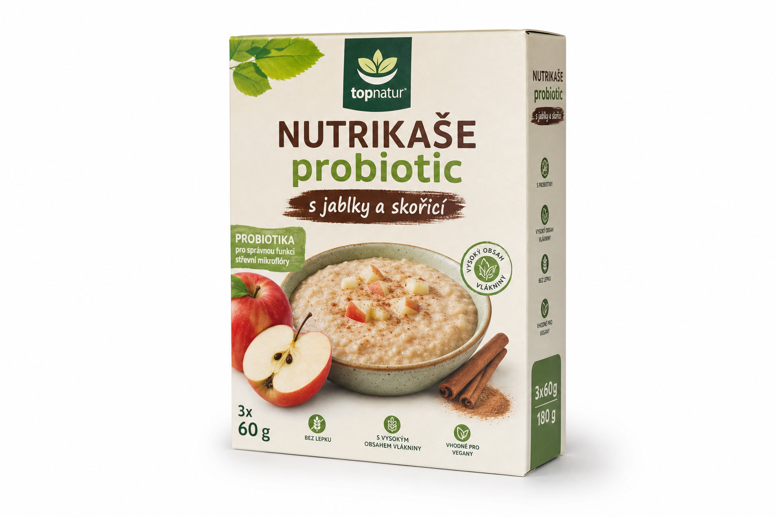 Nutrikaše probiotic s jablky a skořicí 3x60g