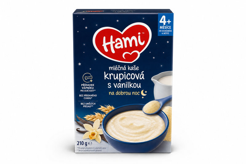 Hami kaše ml. krupic.vanilka na dobrou noc 210g 4M