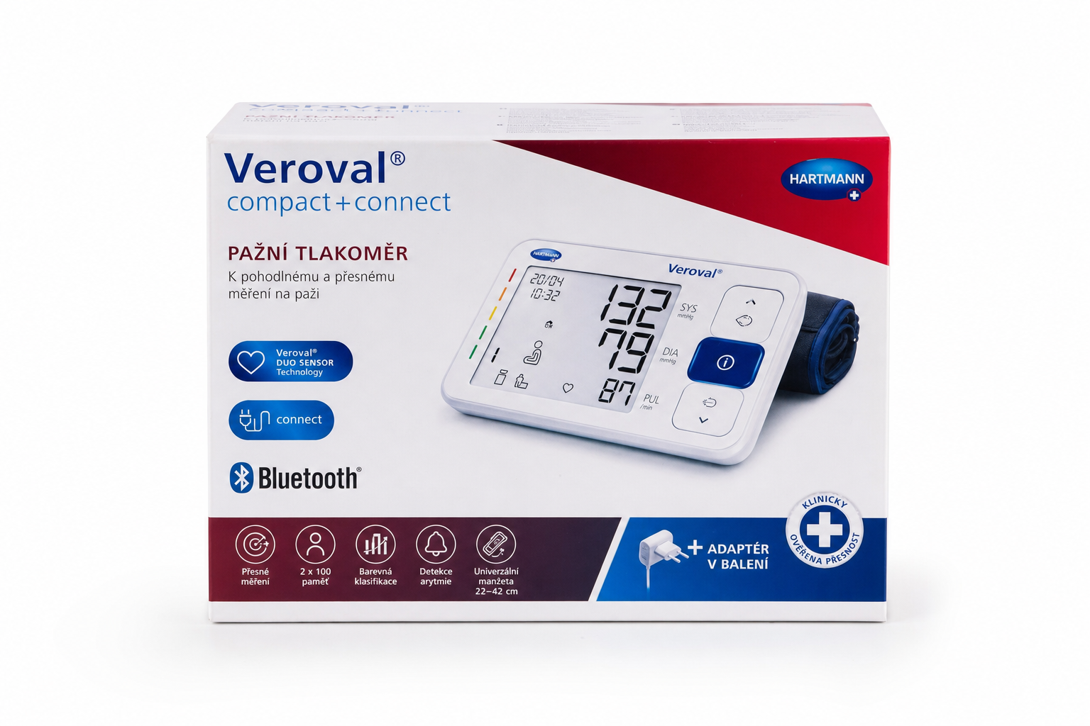 Veroval compact+connect pažní tlakoměr + adaptér