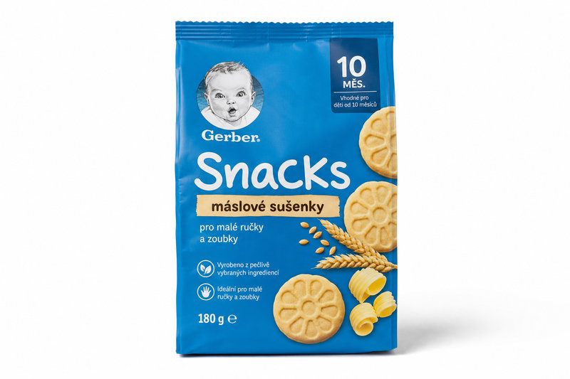 Gerber Snacks máslové sušenky 180g 10M
