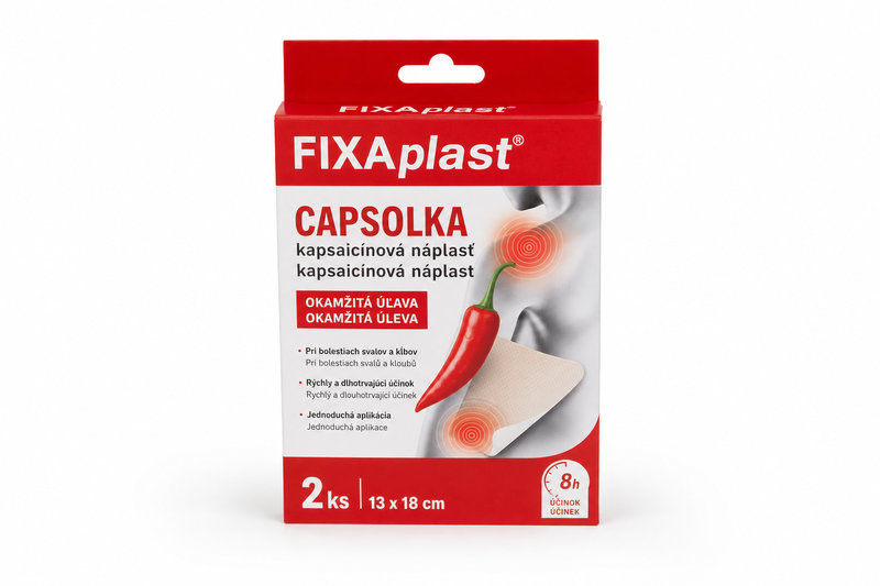 FIXAplast CAPSOLKA kapsaicínová nápl.13x18cm 2ks