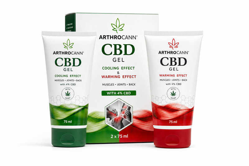 Arthrocann CBD gel+Arthrocann hřej.CBDgel 2x75ml