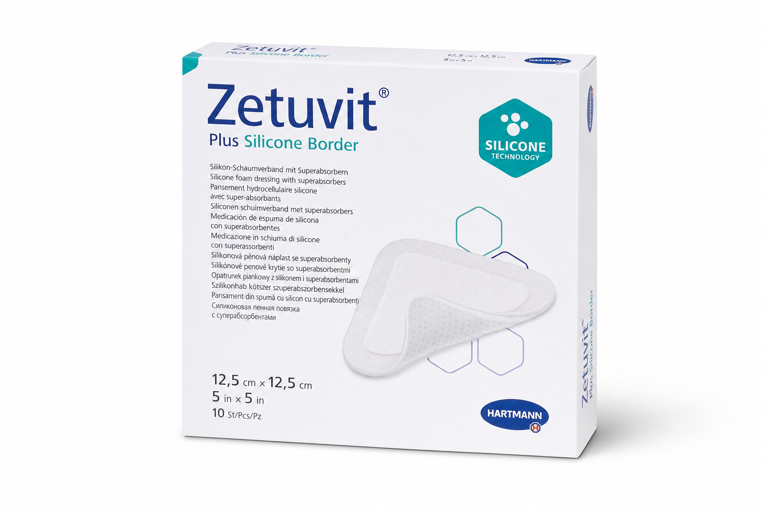 Zetuvit Plus Silicone B.12.5x12.5cm sil.krytí 10ks