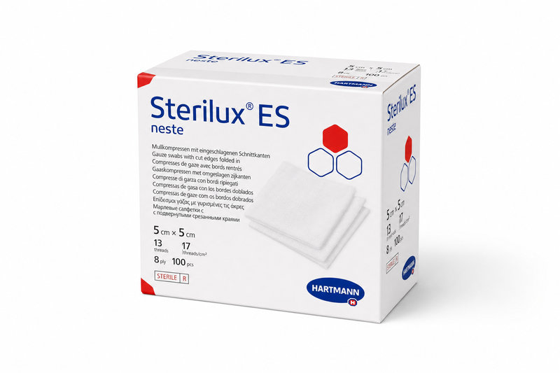 Gáza Sterilux ES neste. 5x5cm 100ks 13nit/8vrst HR