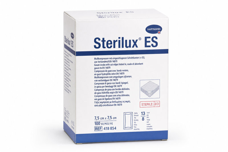 Gáza Sterilux ES neste.7,5x7,5 100ks 13nit/8vrs HR