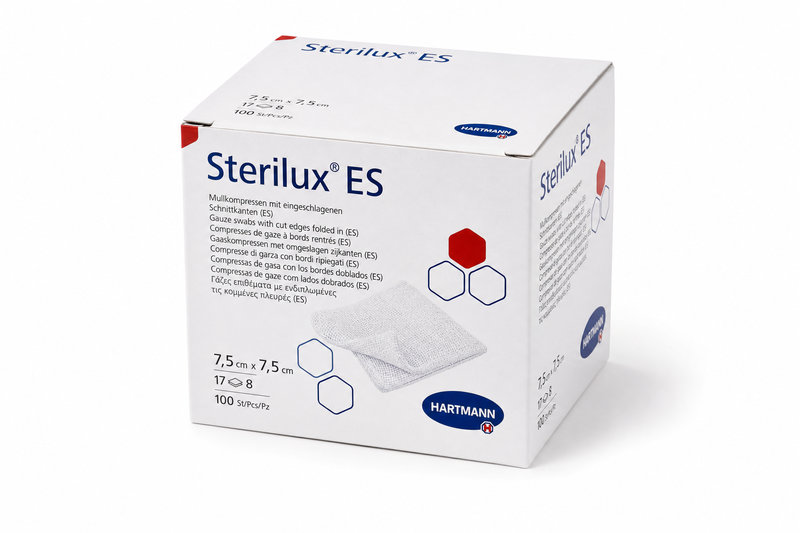Gáza Sterilux ES neste. 7,5x7,5 100ks 17nit/8vr HR