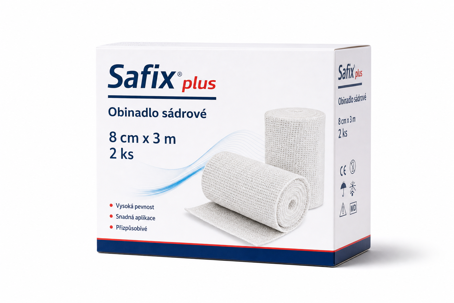 Obinadlo sádrové Safix Plus 8cmx3m 2ks