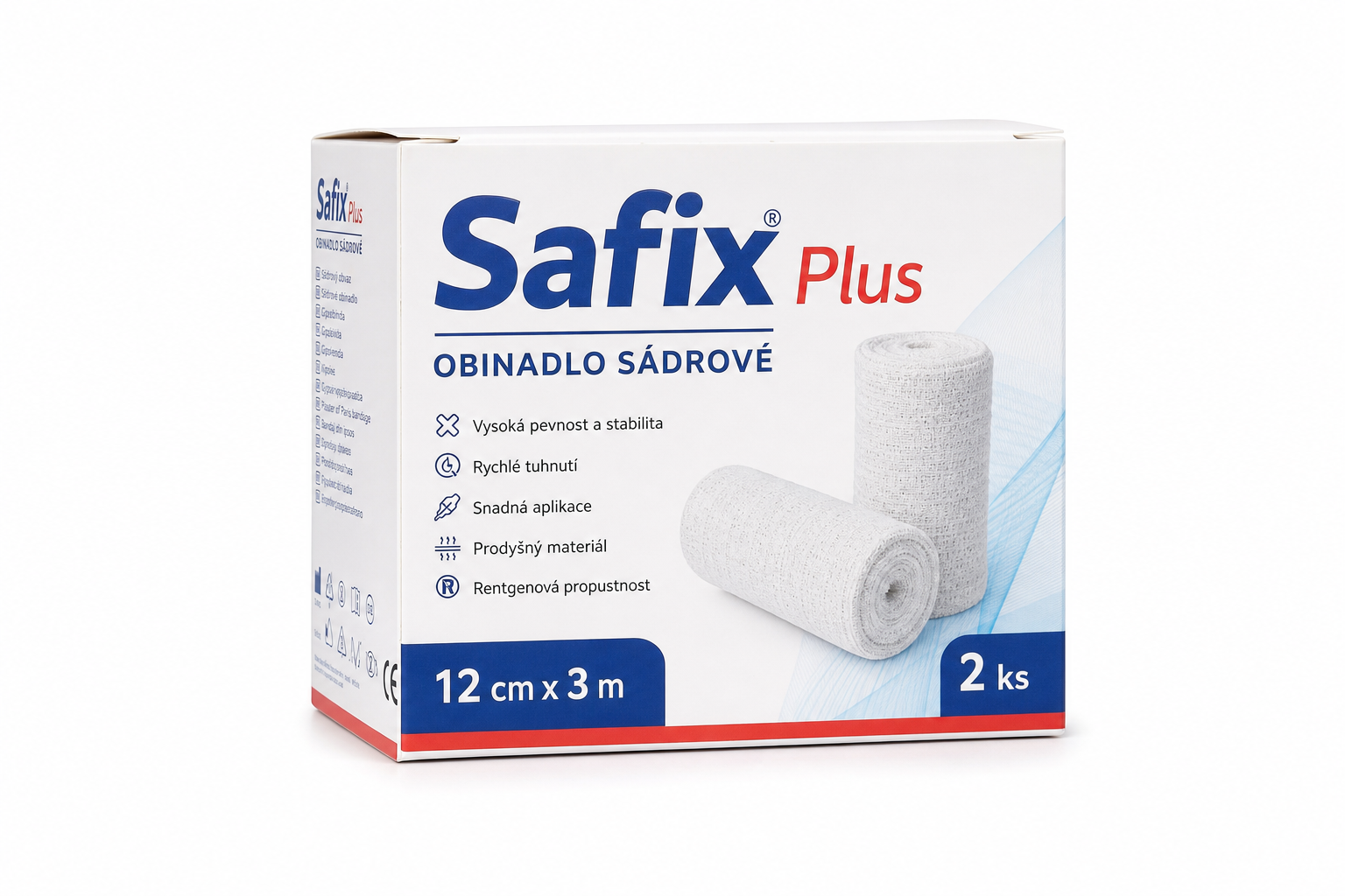 Obinadlo sádrové Safix Plus 12cmx3m 2ks