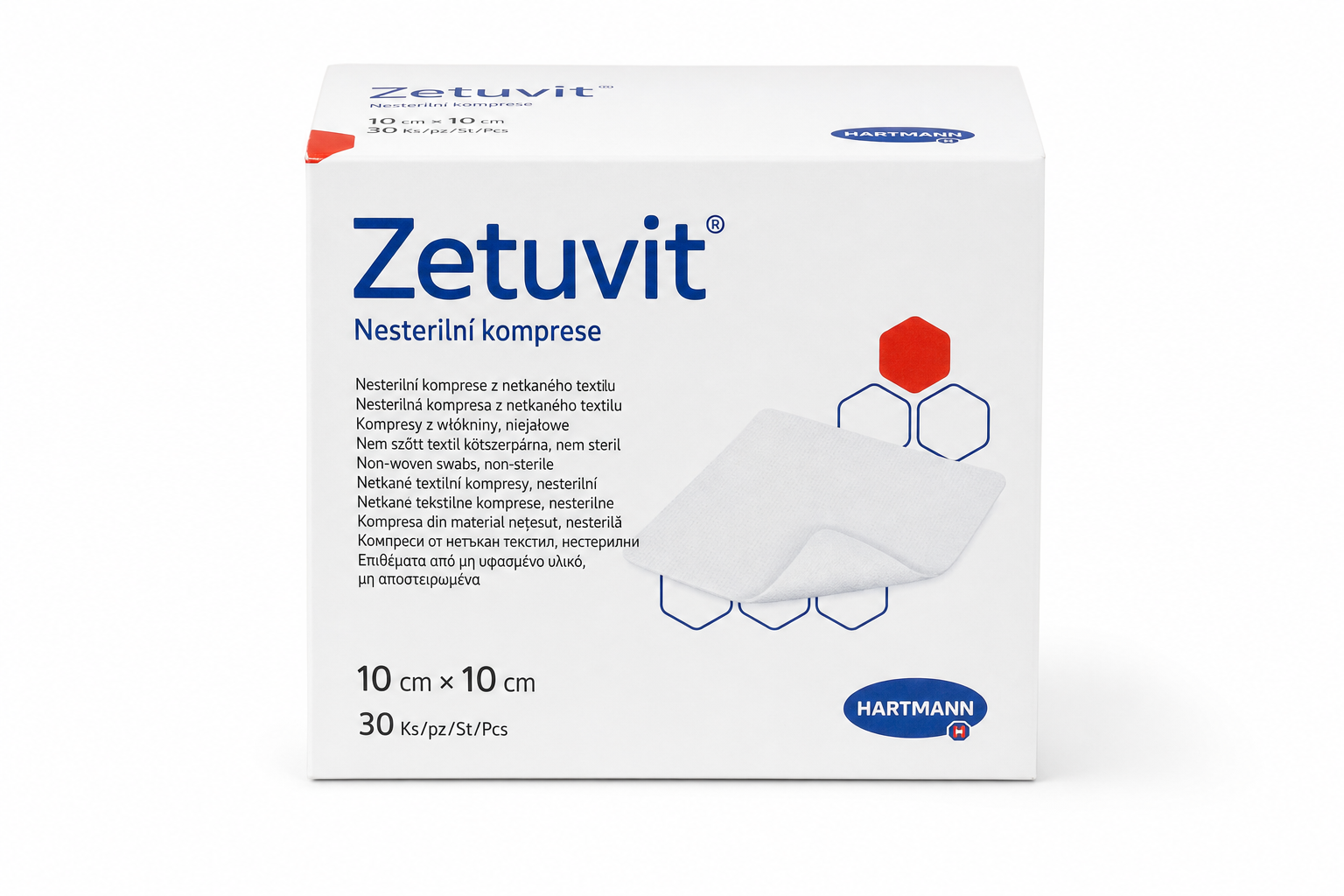 Zetuvit nesterilní komprese 10 x 10 cm 30ks