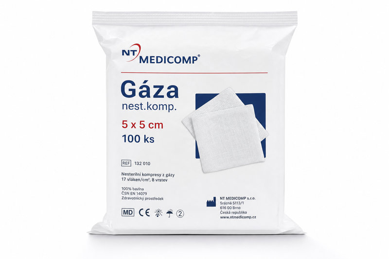 Gáza nest.komp. 5x5cm 100ks NT MEDICOMP