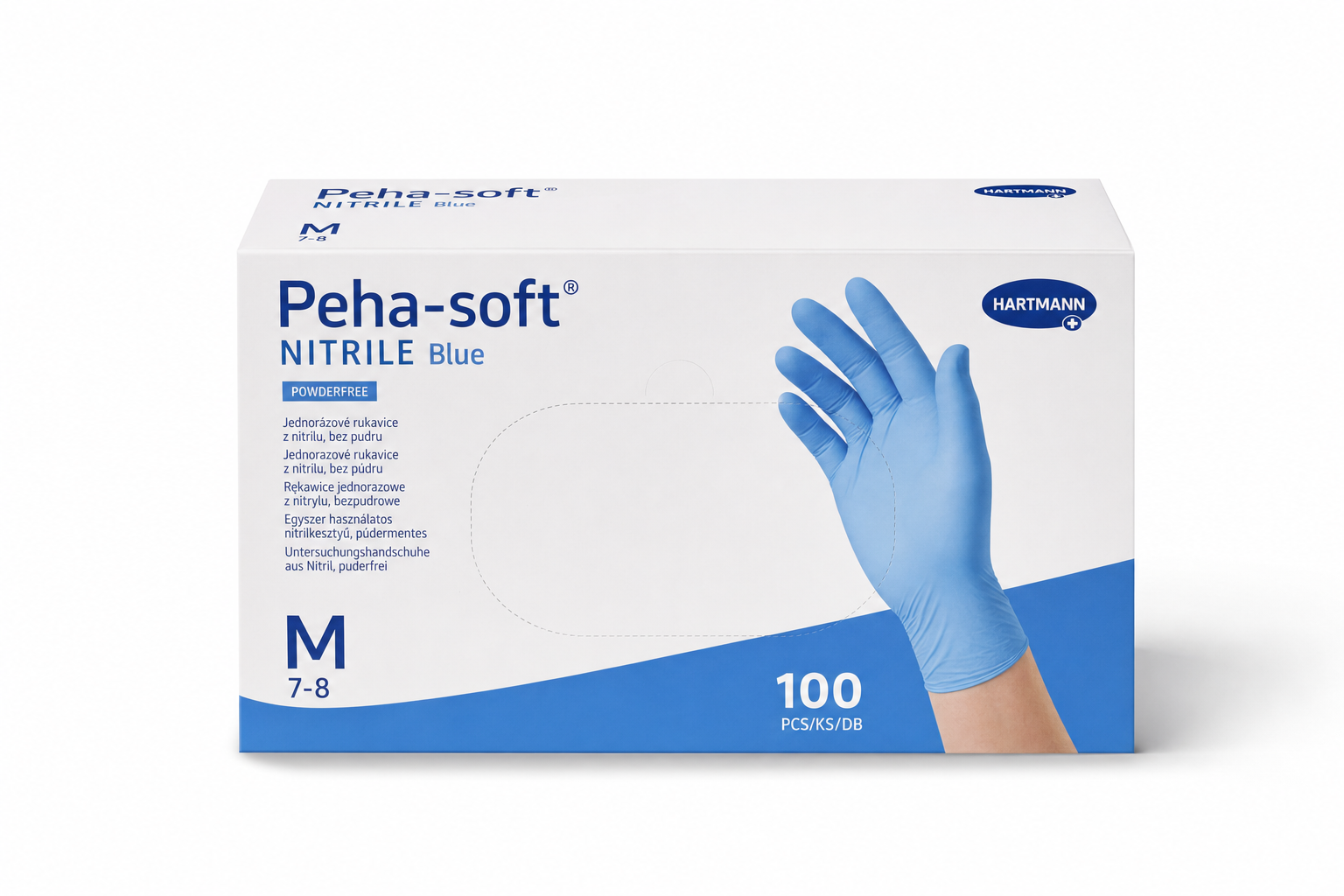 Rukavice vyš.Peha-Soft NITRILE Blue b.p.nes. M 100ks